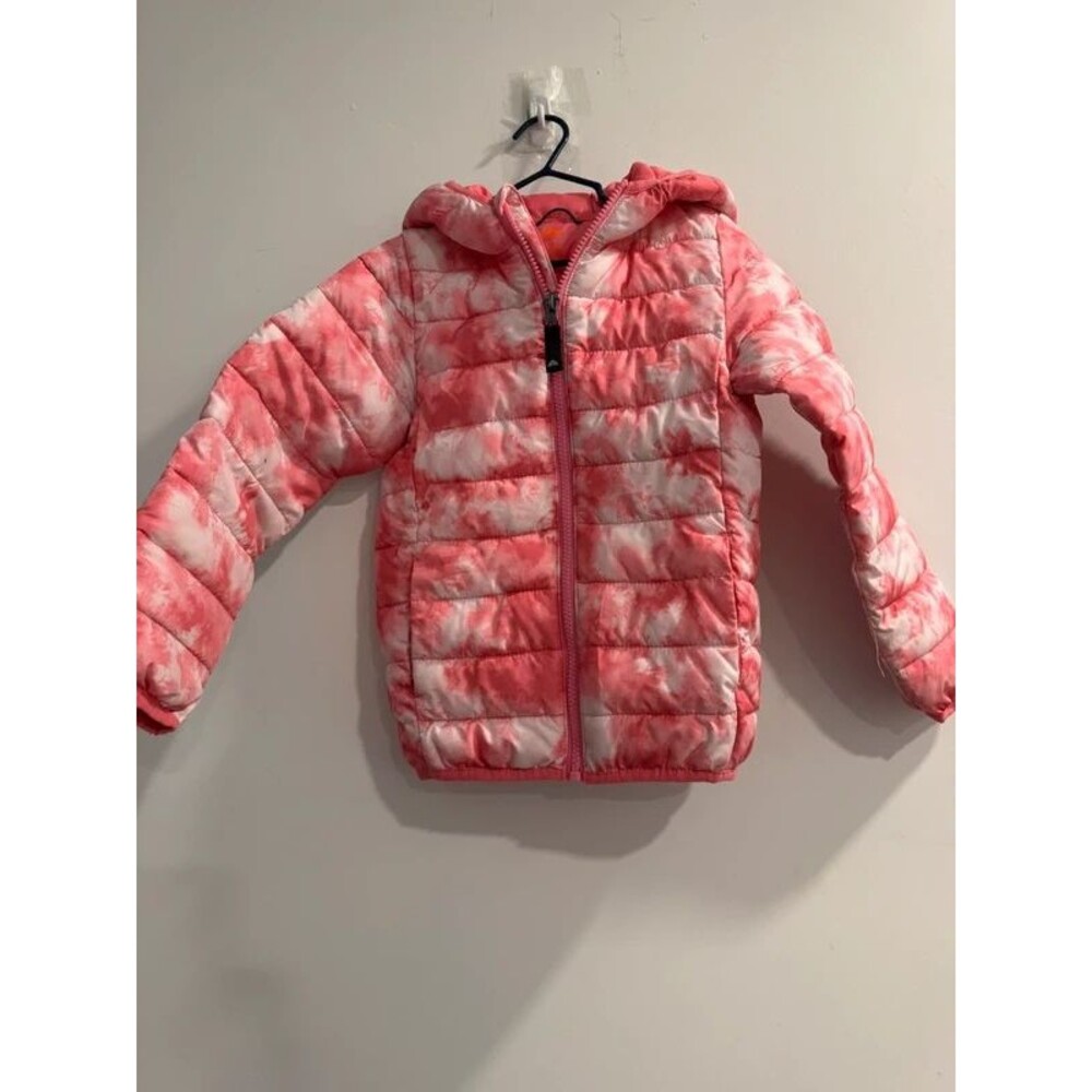 Girls Ozark Trail Pink & White Puffer Winter Jacket-Size XS(4/5)